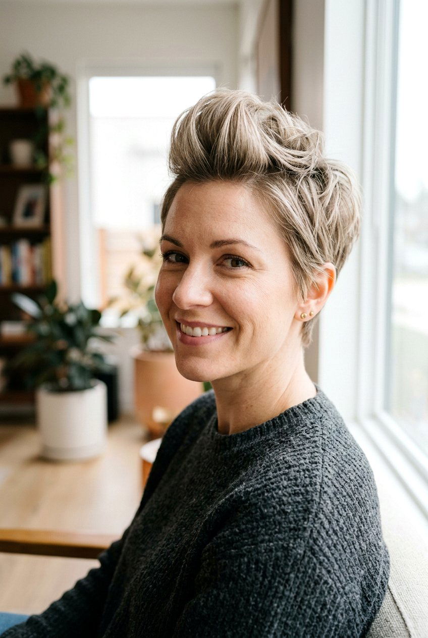 Choppy Pixie Cut - 20 short haircuts for round faces - 20 short haircuts for round faces