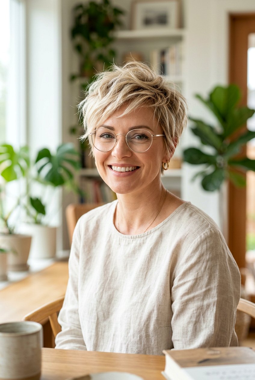 Choppy Pixie For Fine Hair - 20 elegant pixie for mature women with glasses - 20 elegant pixie for mature women with glasses