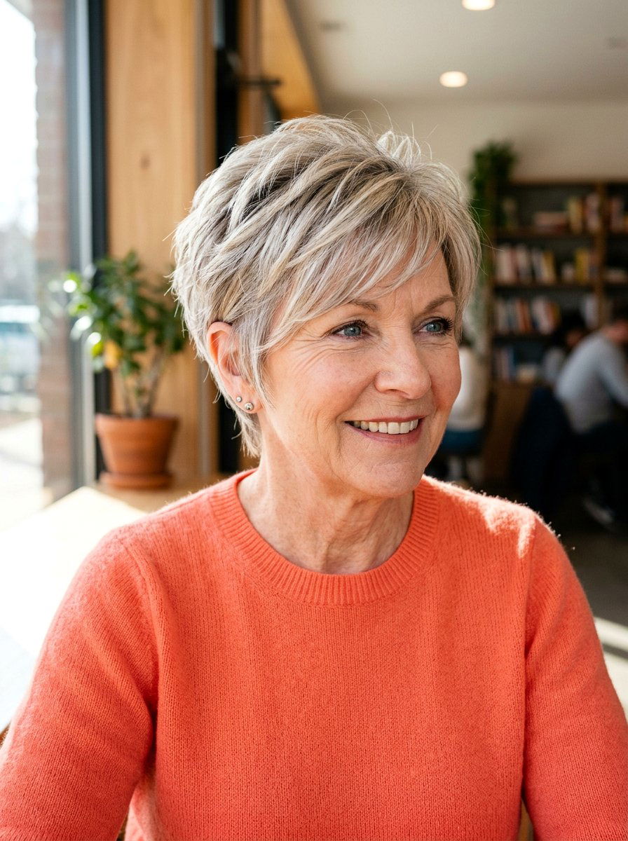 Choppy Pixie With Side Swept Bangs - 20 pixie cut with side swept bangs for older women - 20 pixie cut with side swept bangs for older women