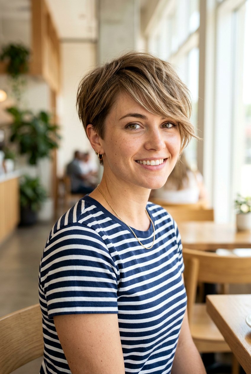 Choppy Pixie with Side Fringe - 20 choppy pixie for thin hair women - 20 choppy pixie for thin hair women