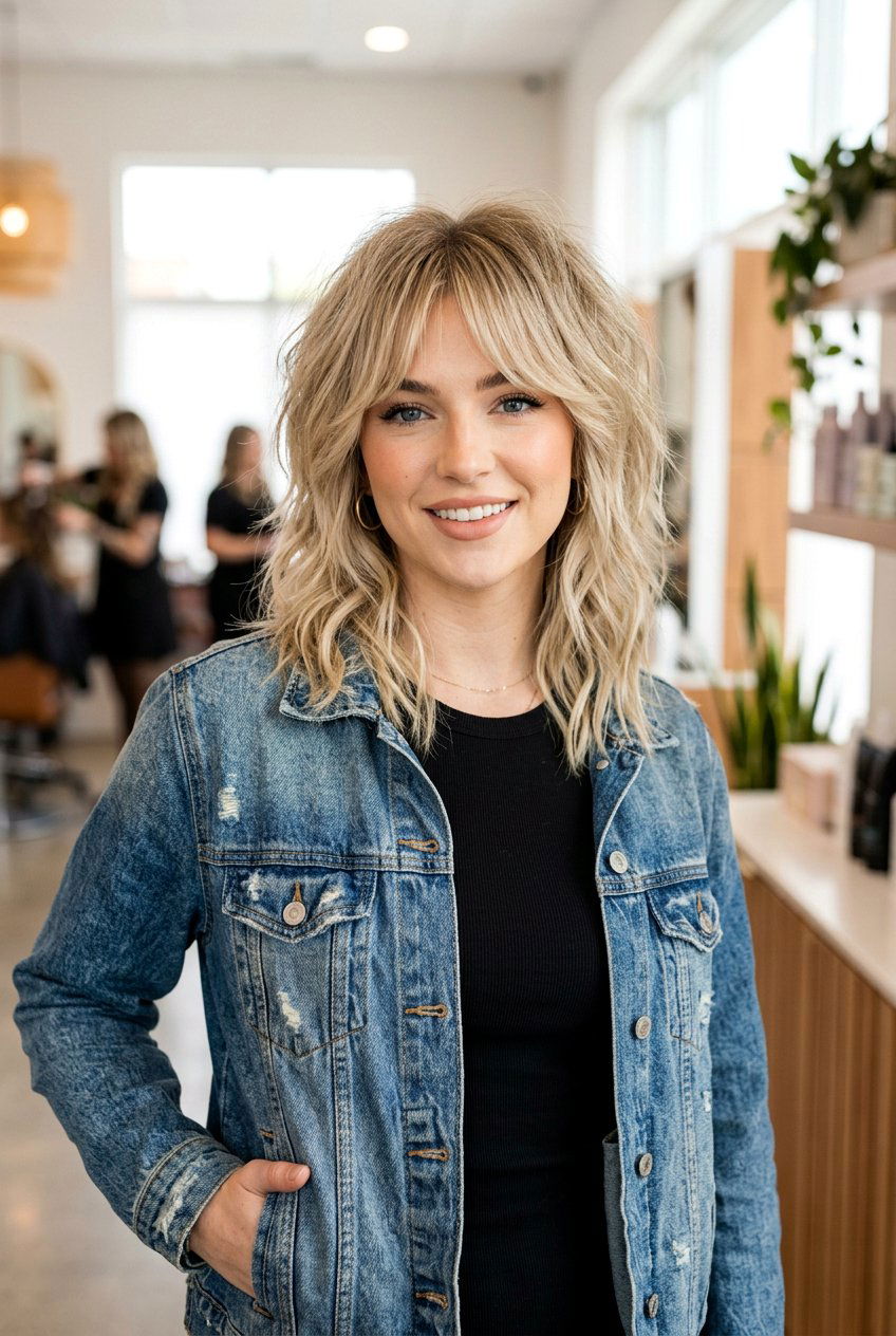 Choppy Shag With Bangs - 20 airy layered haircut for thick hair women - 20 airy layered haircut for thick hair women