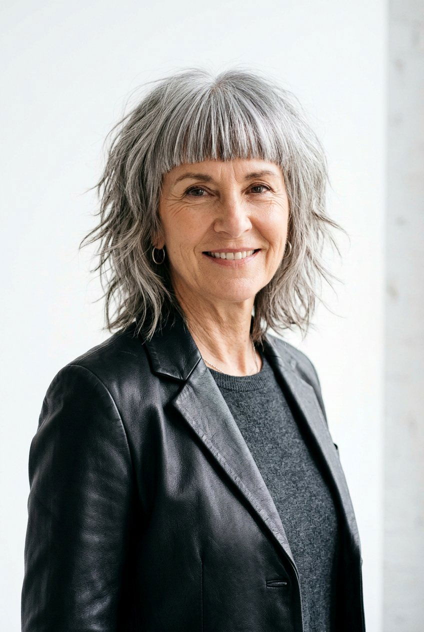 Choppy Shag With Straight Bangs - 20 medium shag for women over 60 with bangs - 20 medium shag for women over 60 with bangs