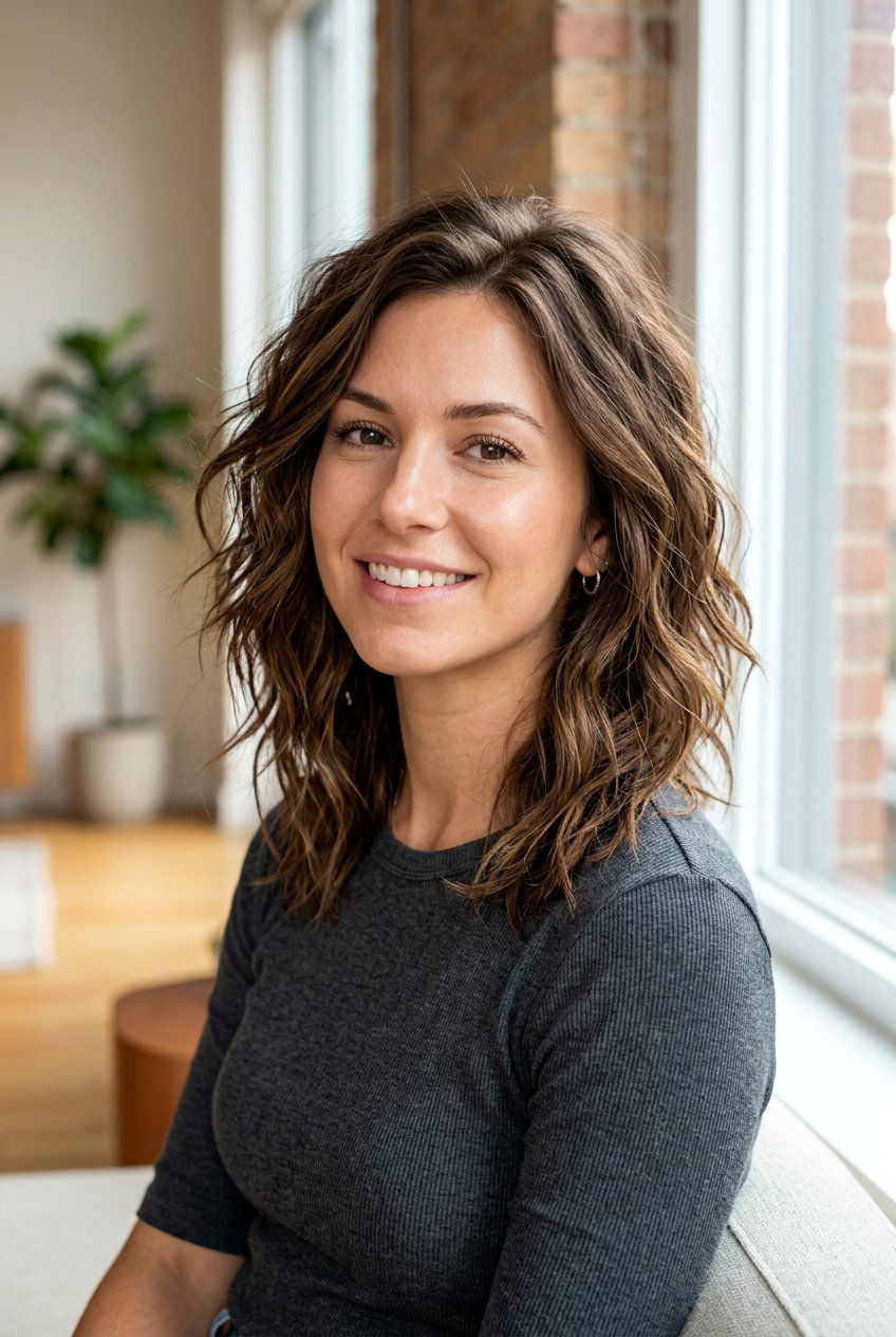 Choppy Shoulder Length Haircut - 20 medium haircuts for women over 50 - 20 medium haircuts for women over 50