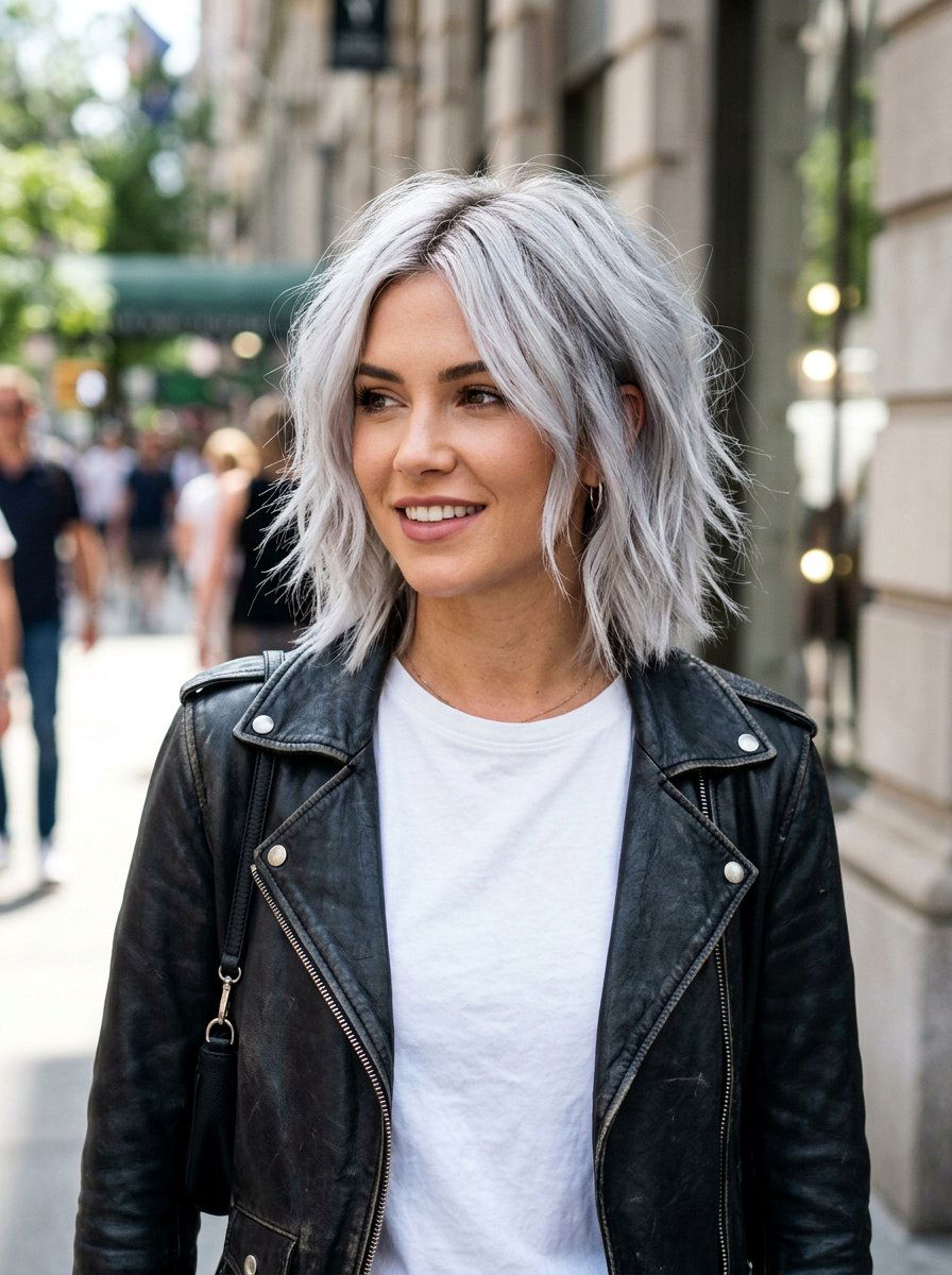 Choppy Silver Lob Haircut - 20 silver lob haircut for women - 20 silver lob haircut for women