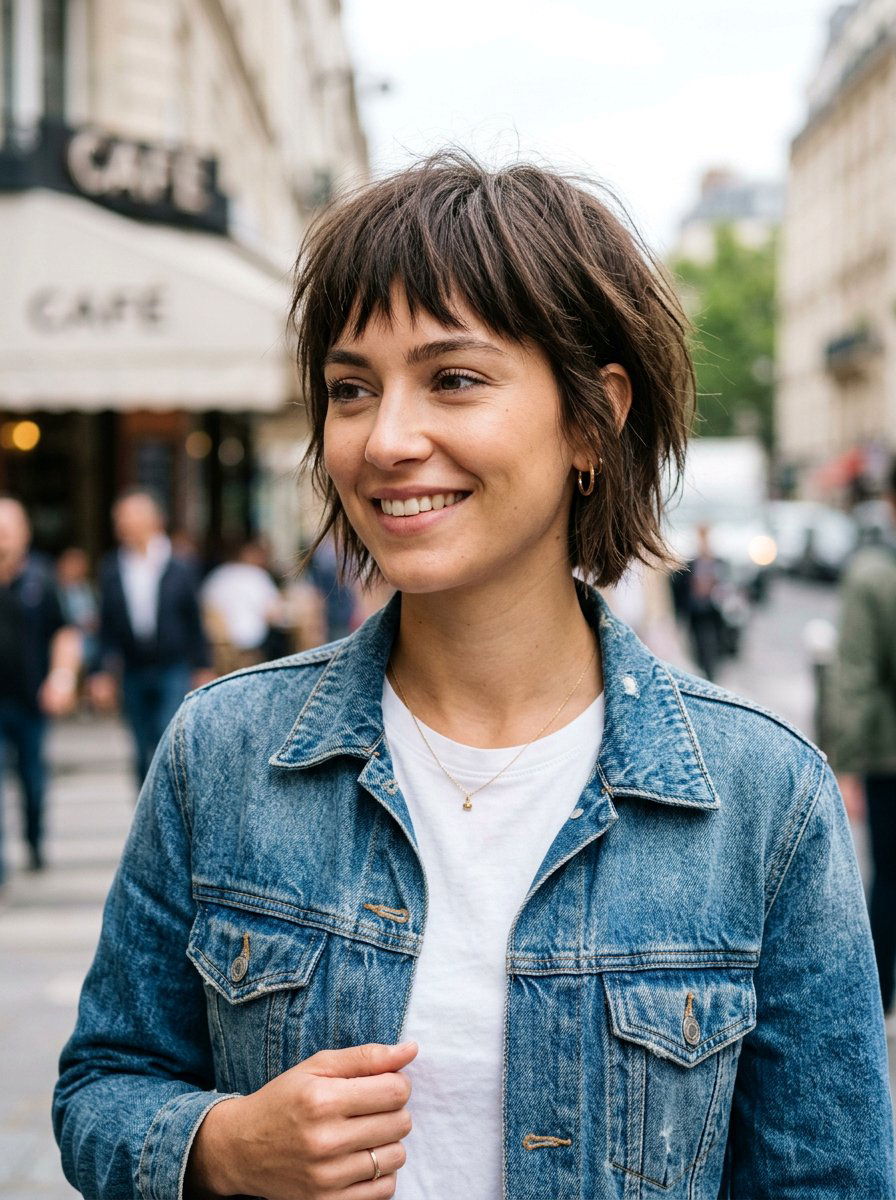 Choppy Straight Bixie With Textured Bangs - 20 straight bixie haircut with bangs - 20 straight bixie haircut with bangs