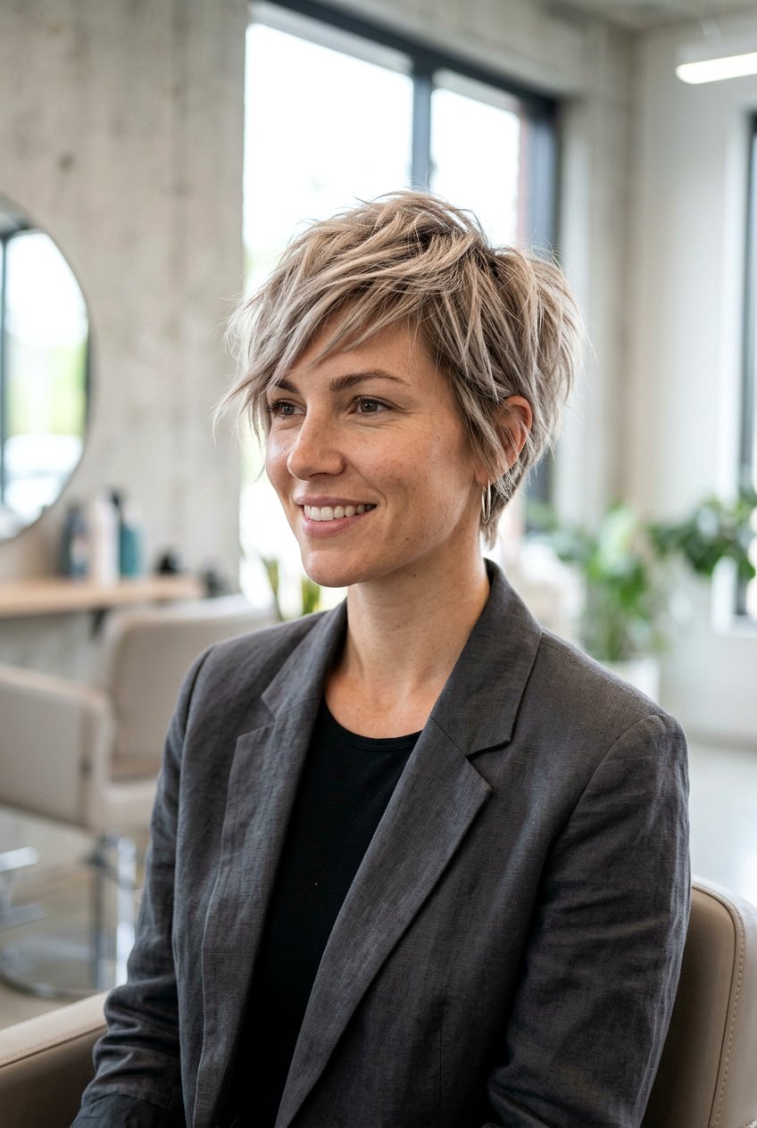 Choppy Textured Pixie - 20 textured pixie haircut - 20 textured pixie haircut