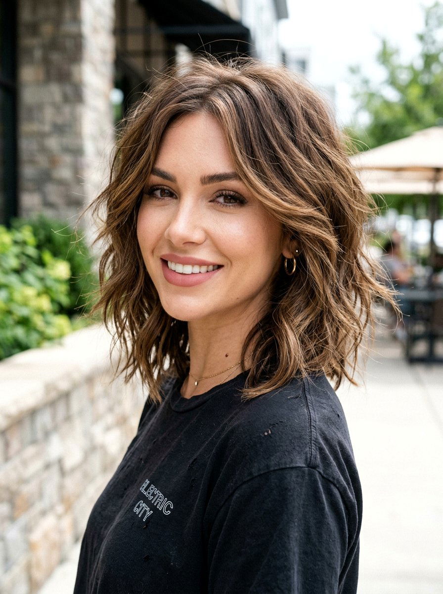 Choppy Wavy Lob With Face Framing Layers - 20 wavy lob with face framing layers - 20 wavy lob with face framing layers