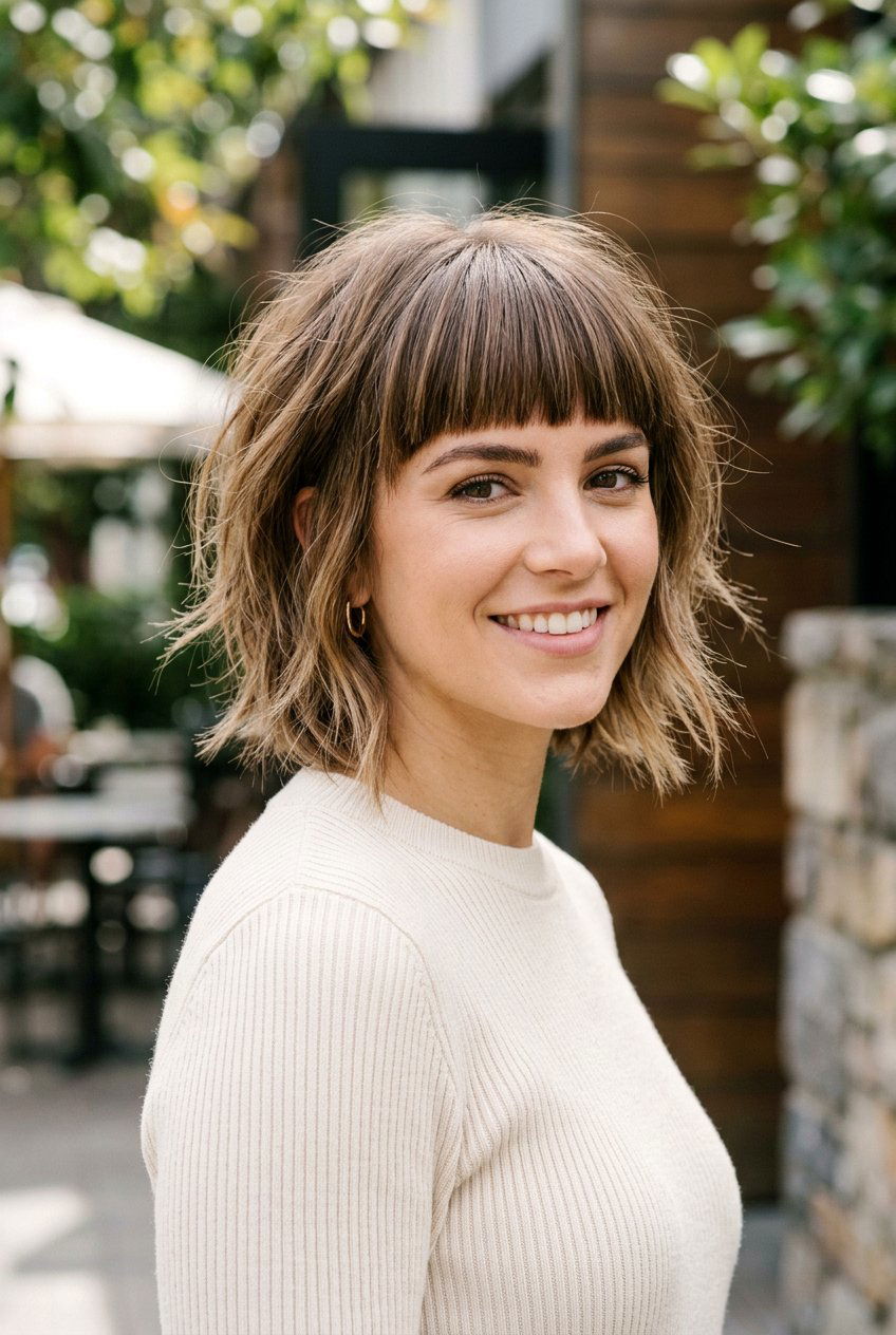 Choppy bob blunt bangs - 20 blunt bangs hairstyles - 20 blunt bangs hairstyles