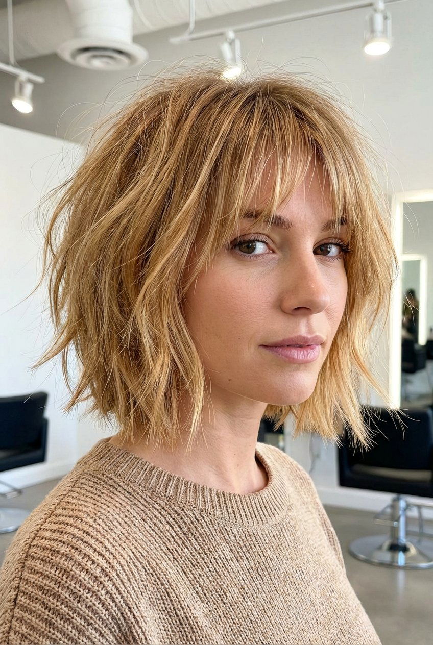Choppy bob with wispy bangs - 20 wispy bangs haircut - 20 wispy bangs haircut