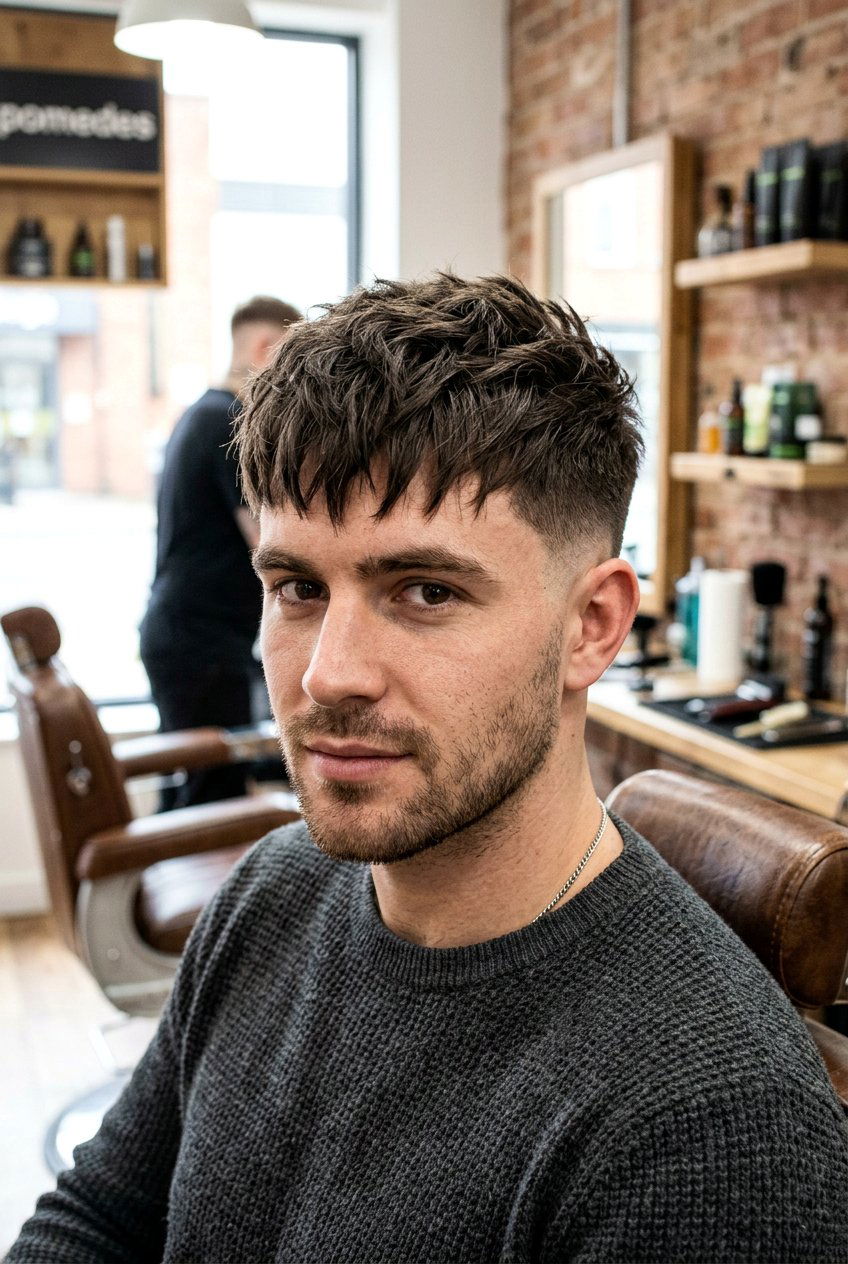 Choppy fringe Caesar haircut - 20 caesar haircut - 20 caesar haircut