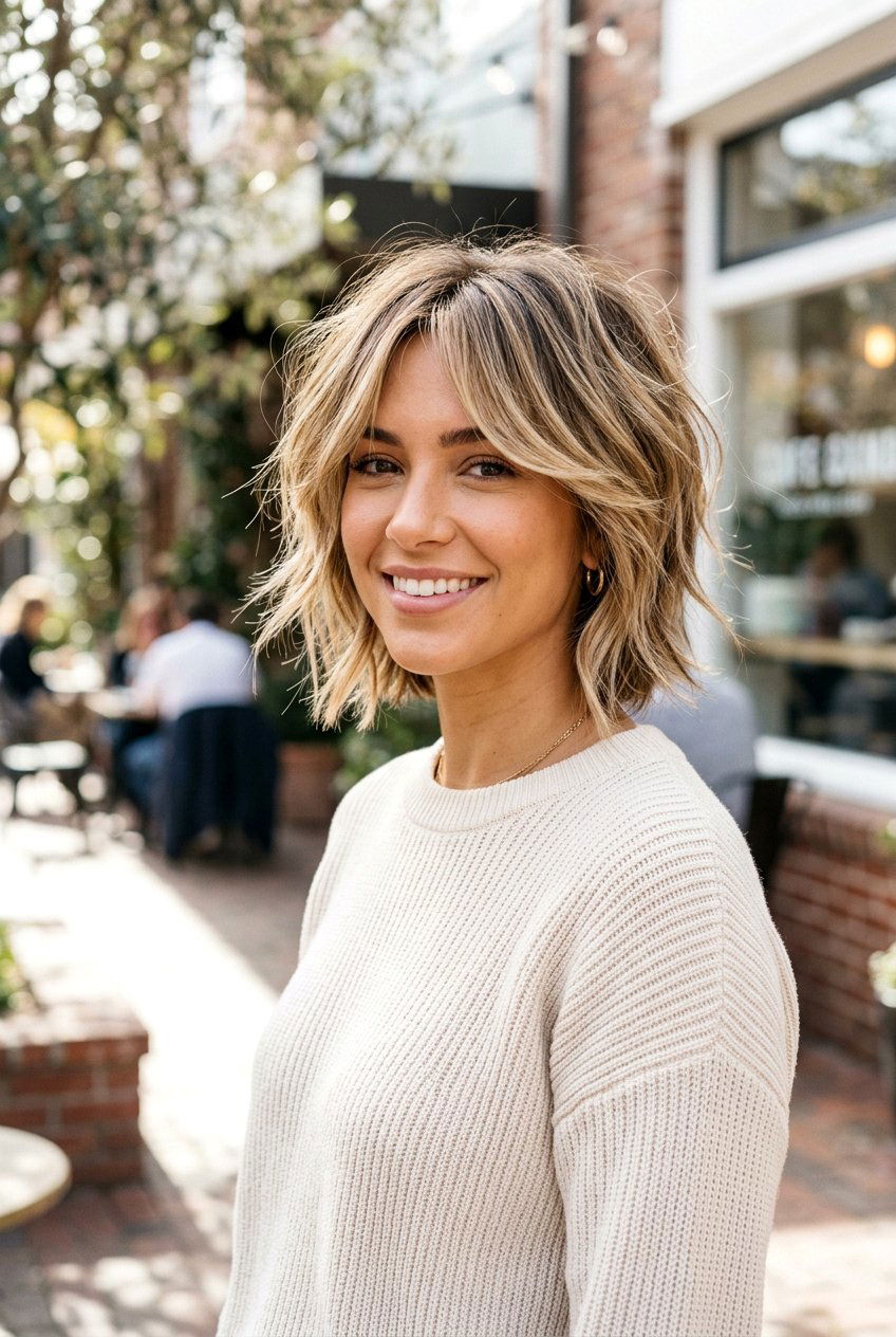 Choppy layered textured bob - 20 textured bob haircut - 20 textured bob haircut