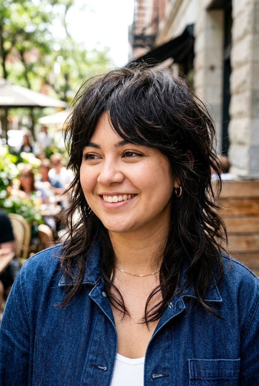 Choppy layers for round face - 20 medium haircuts for round faces - 20 medium haircuts for round faces