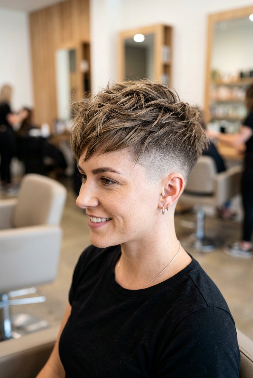 Choppy pixie with shaved sides - 20 choppy pixie haircut - 20 choppy pixie haircut