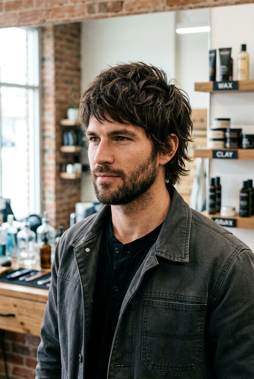 Choppy shag - 20 shag haircut for men - 20 shag haircut for men