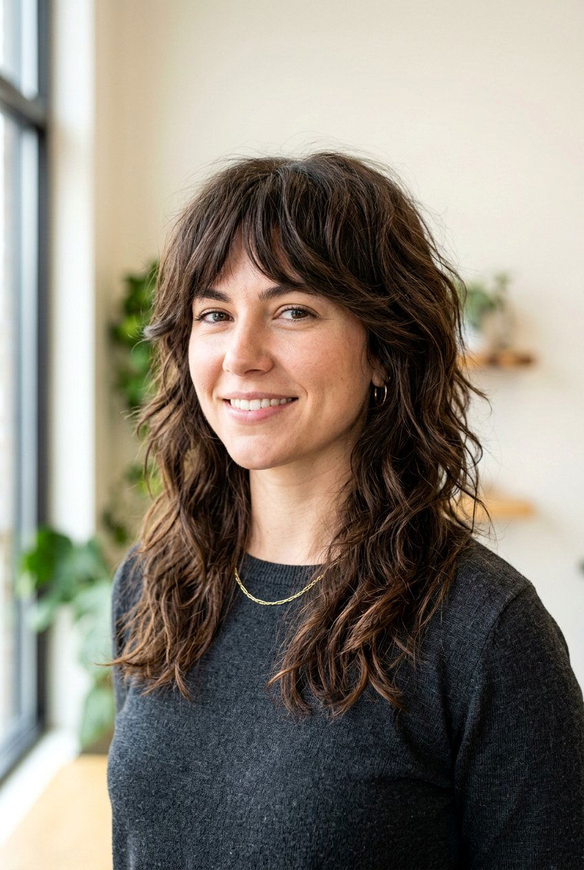 Choppy shoulder length shag for thick hair - 20 shoulder length shag haircut - 20 shoulder length shag haircut