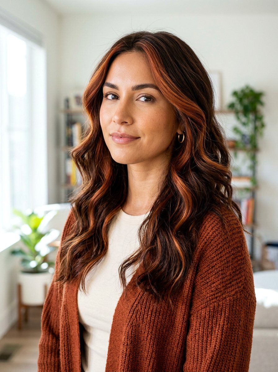 Chunky Auburn Highlights on Brown Hair - 20 soft auburn highlights on brown hair - 20 soft auburn highlights on brown hair