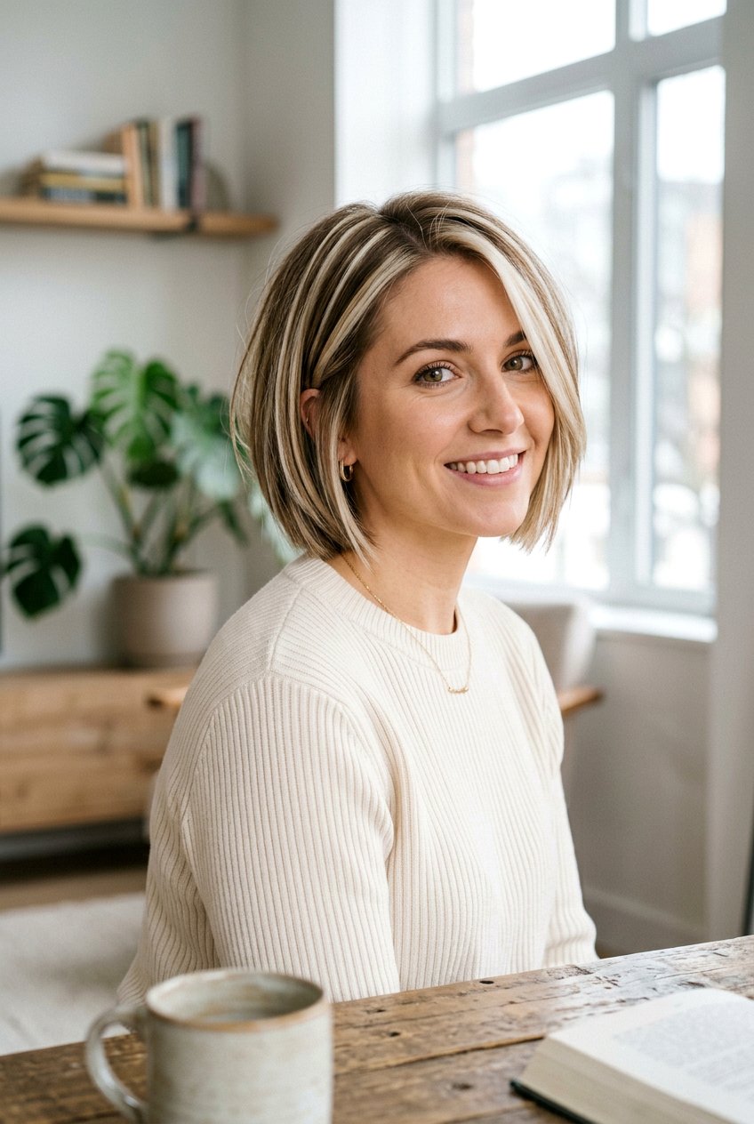 Chunky Blonde Highlights On Short Bob - 20 chunky highlights hair - 20 chunky highlights hair