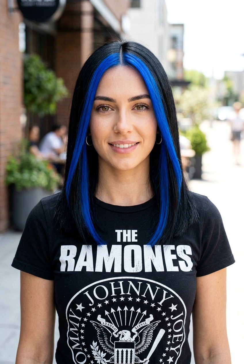 Chunky Blue Money Piece on Black Hair - 20 blue money piece on black hair - 20 blue money piece on black hair