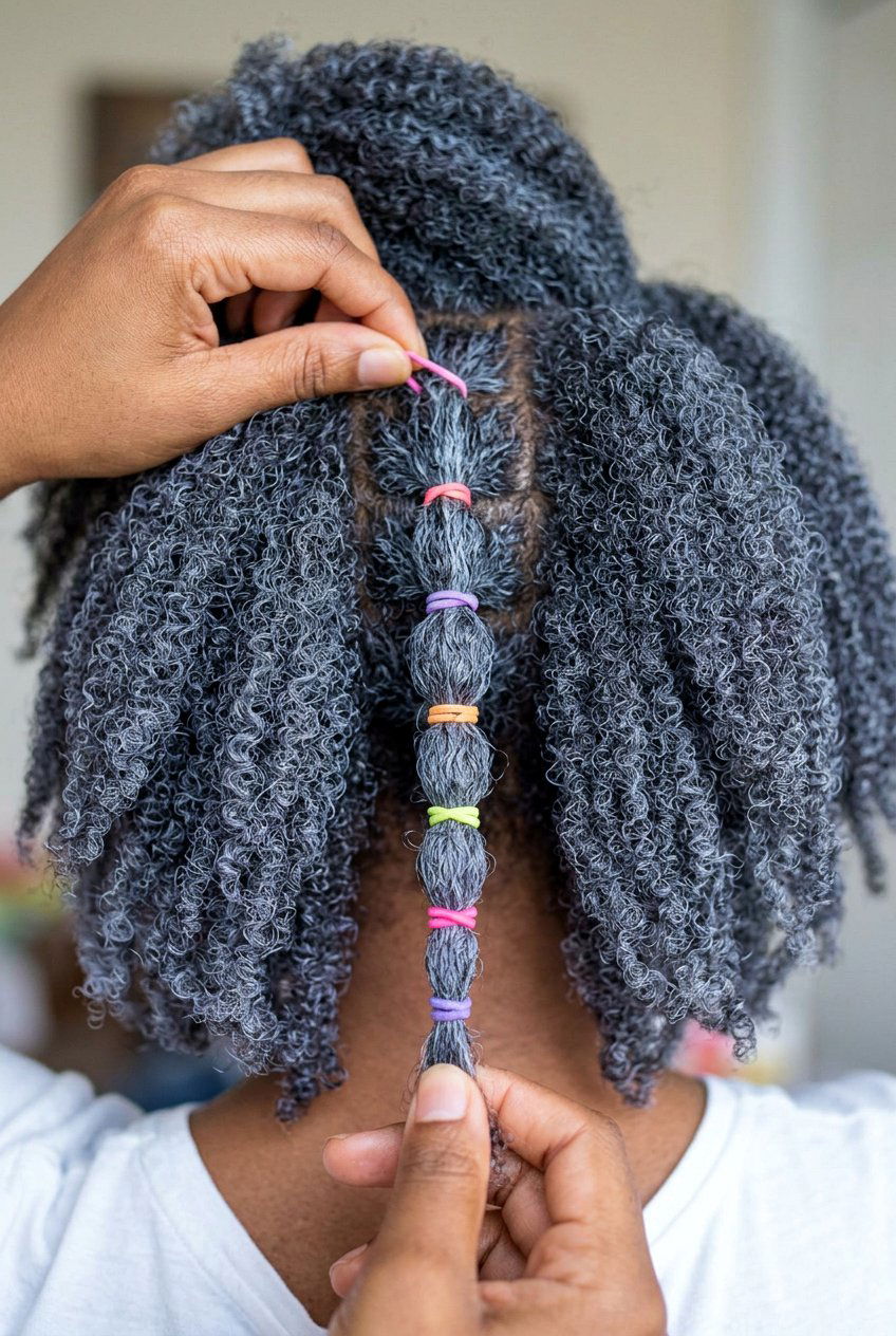 Chunky Braid Out Half Up Half Down Style on Medium Natural Hair - 20 braid out on medium natural hair - 20 braid out on medium natural hair