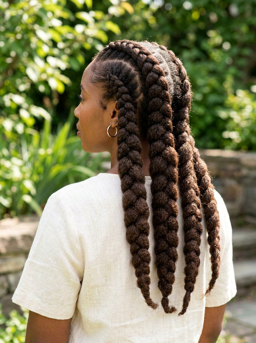 Chunky Braids - 20 overnight styles for natural hair stretch - 20 overnight styles for natural hair stretch