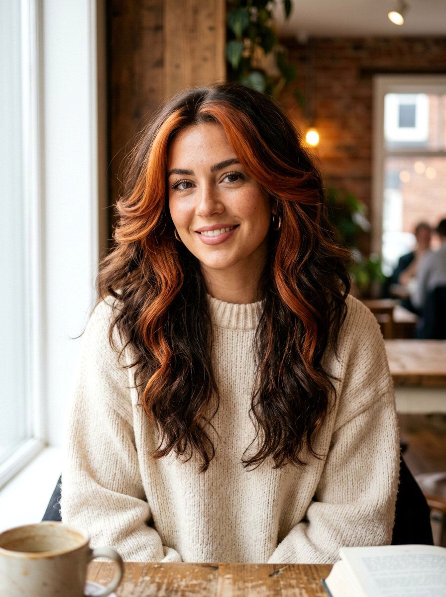 Chunky Copper Front Pieces On Thick Hair - 20 chunky copper front pieces - 20 chunky copper front pieces