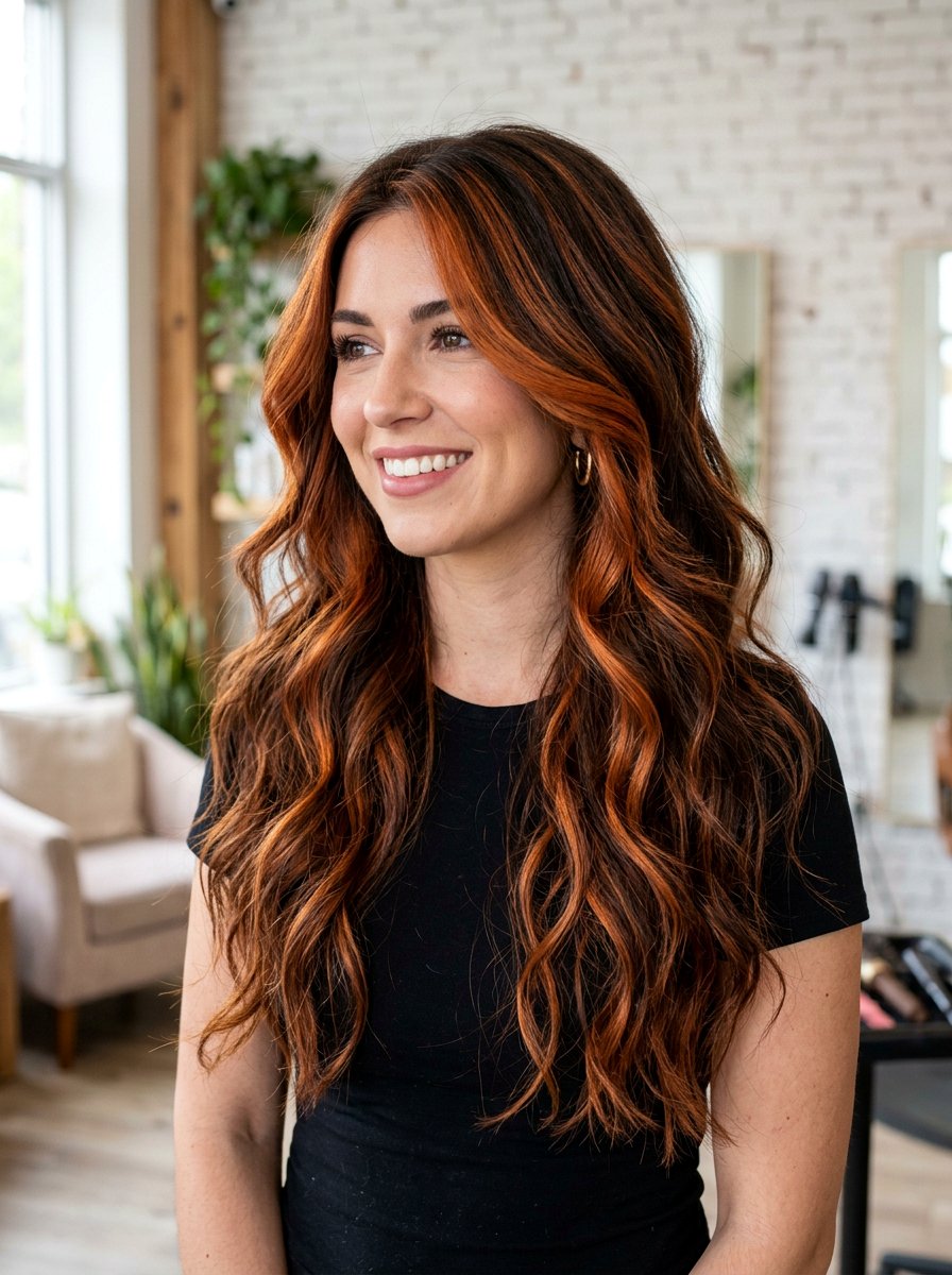 Chunky Copper Highlights Long Layers - 20 dimensional copper for long layers - 20 dimensional copper for long layers