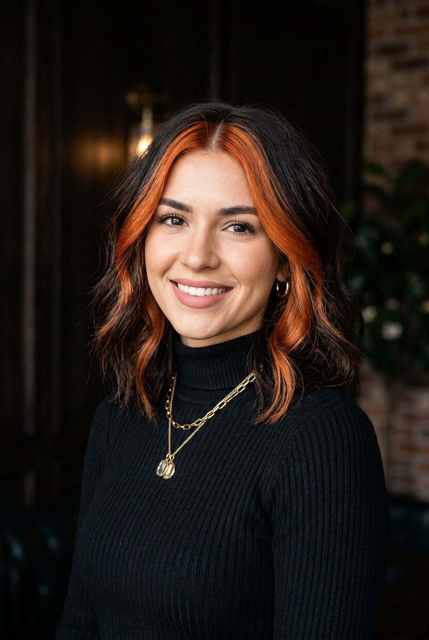 Chunky Copper Money Piece On Brunette Hair - 20 brunette hair with copper money piece - 20 brunette hair with copper money piece