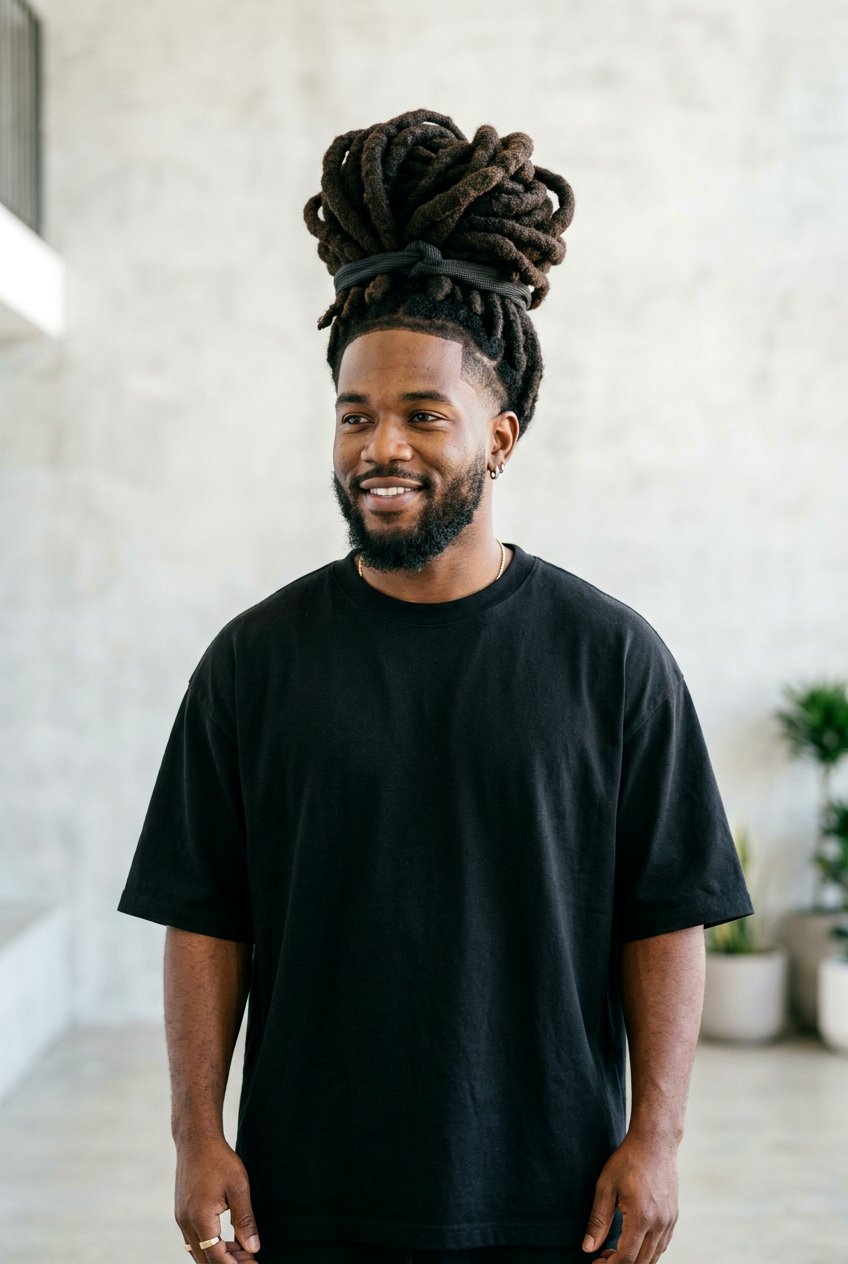 Chunky Dread Bun - 20 dread bun hairstyle men - 20 dread bun hairstyle men