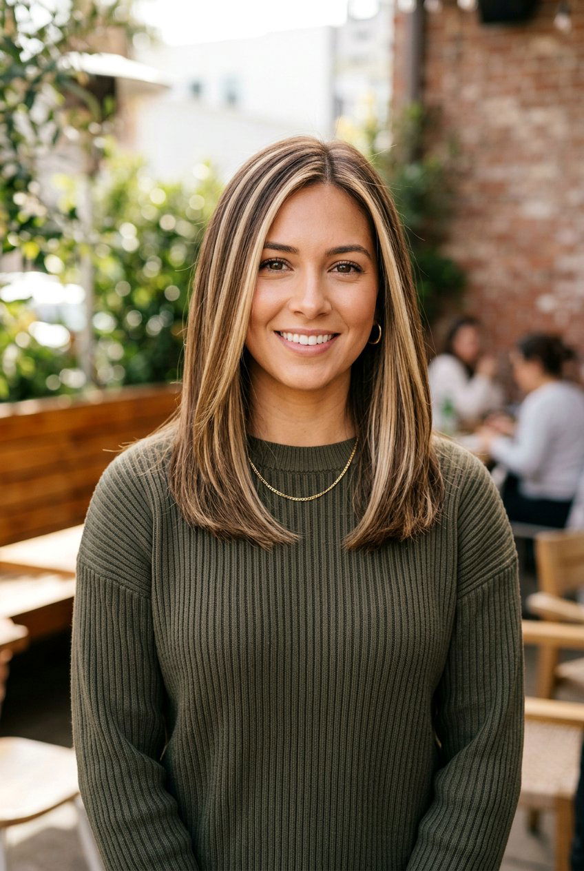 Chunky Full Highlights on Brown Hair - 20 full highlights on brown hair - 20 full highlights on brown hair