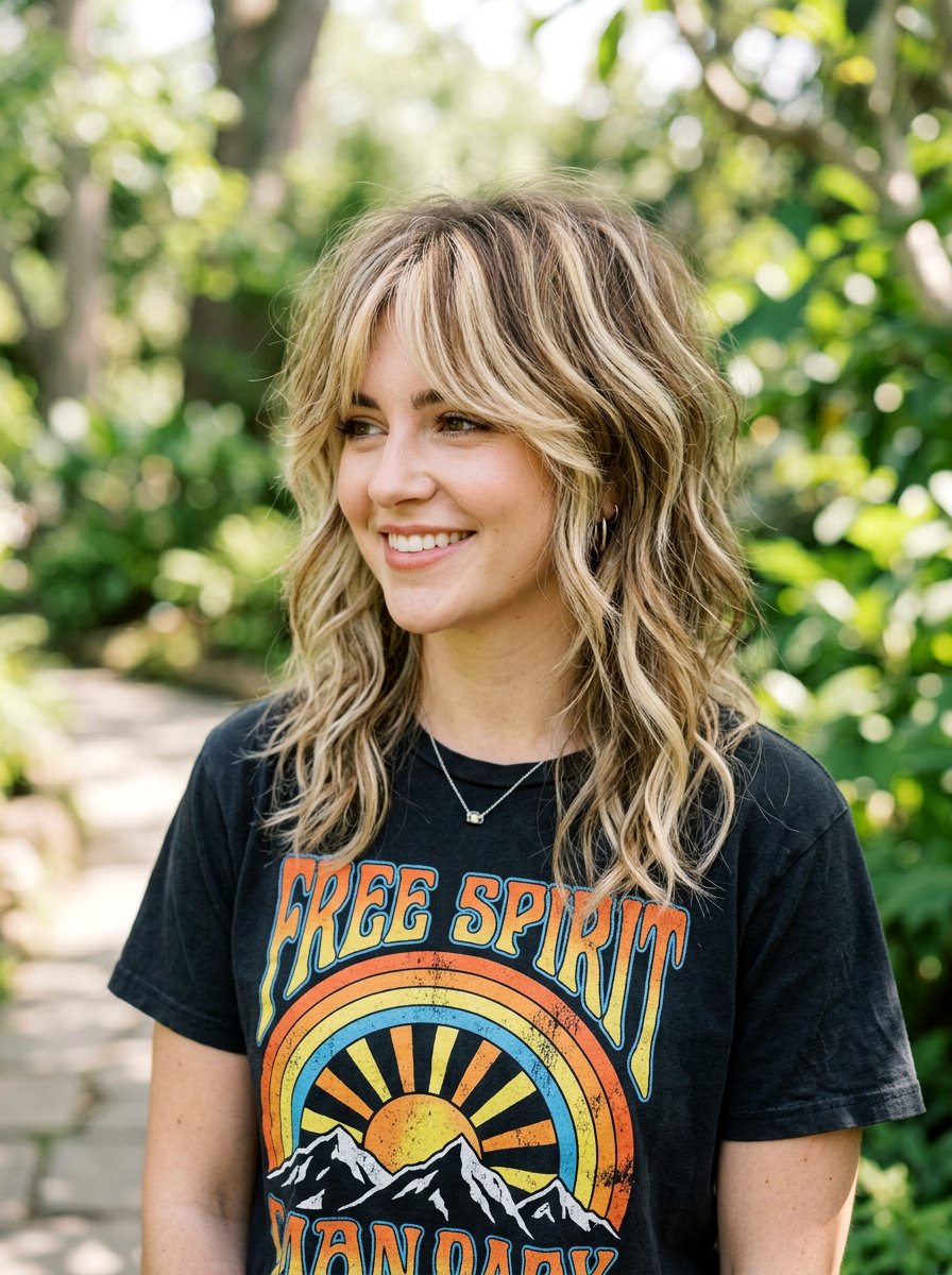 Chunky Highlight Shag Haircut - 20 salon color ideas for shag haircuts - 20 salon color ideas for shag haircuts