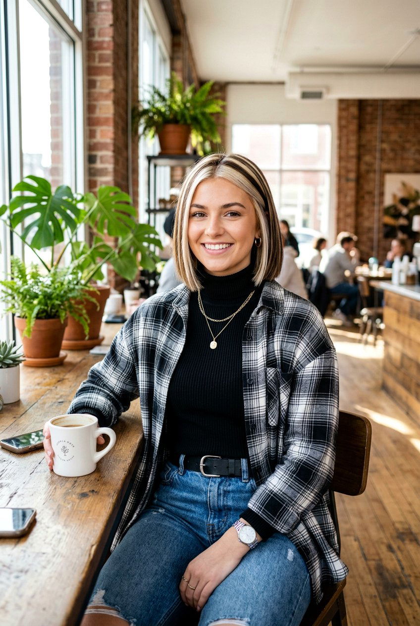 Chunky Highlight Short Bob - 20 hair color ideas for short bob hair - 20 hair color ideas for short bob hair