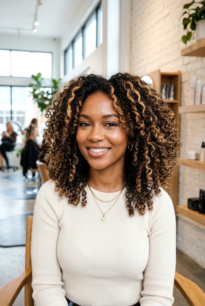 Chunky Highlights On Curly Hair - 20 highlights for curly hair women - 20 highlights for curly hair women