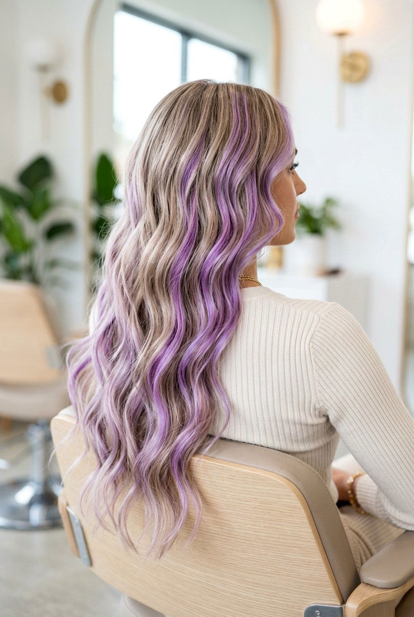 Chunky Lavender Balayage Highlights On Blonde Hair - 20 lavender balayage on blonde hair - 20 lavender balayage on blonde hair