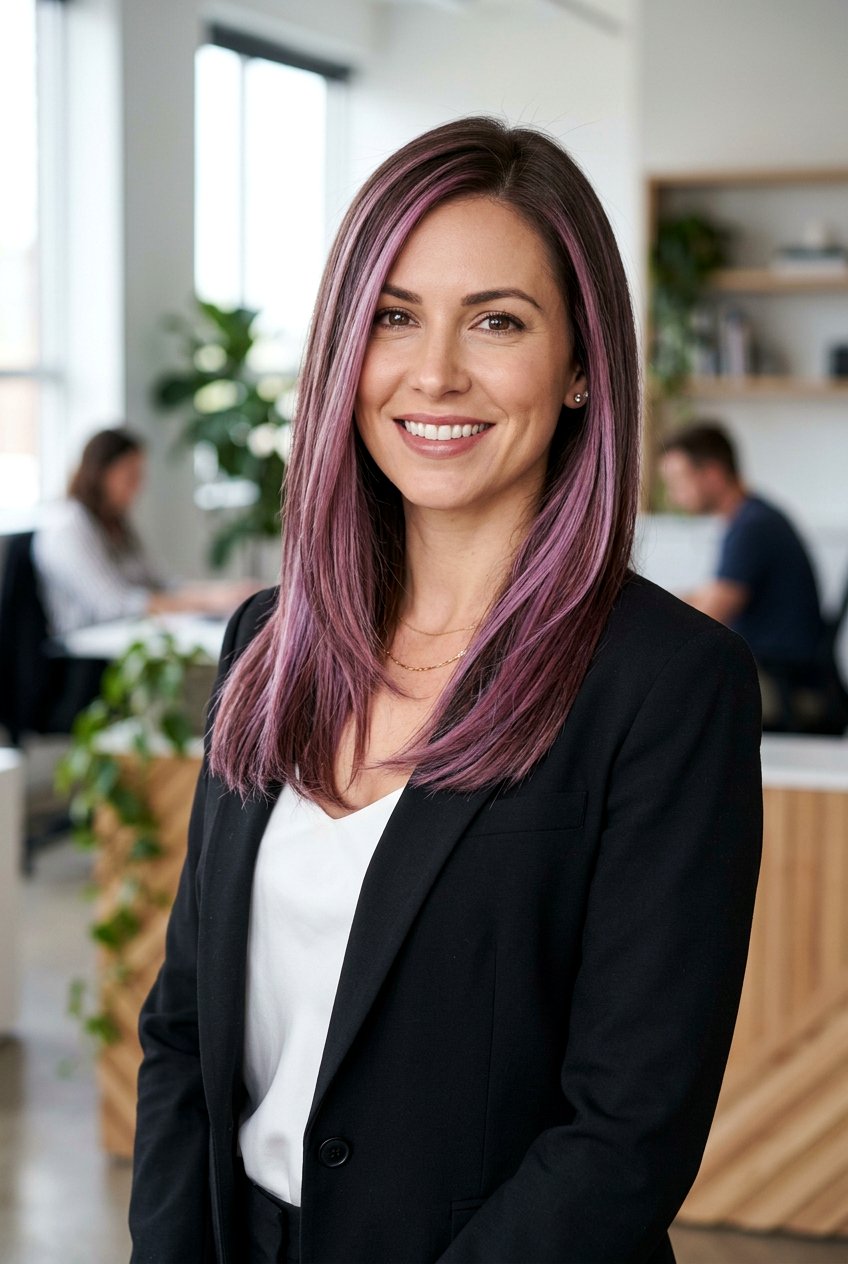 Chunky Mauve Balayage On Medium Brunette Hair - 20 mauve balayage on brunette hair - 20 mauve balayage on brunette hair