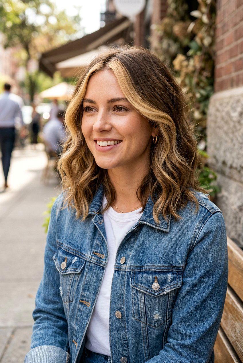 Chunky Money Piece On Lob Haircut - 20 chunky money piece hair - 20 chunky money piece hair