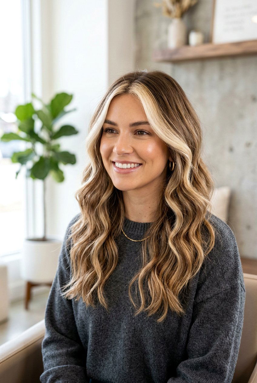 Chunky Money Piece With Balayage - 20 chunky money piece hair - 20 chunky money piece hair