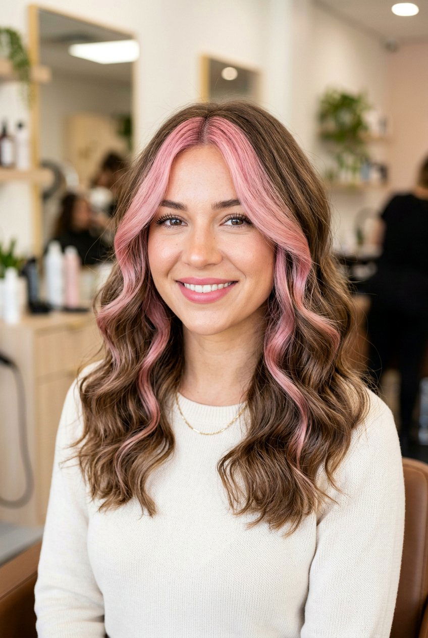 Chunky Money Piece With Rose Or Pink Tint - 20 chunky money piece hair - 20 chunky money piece hair