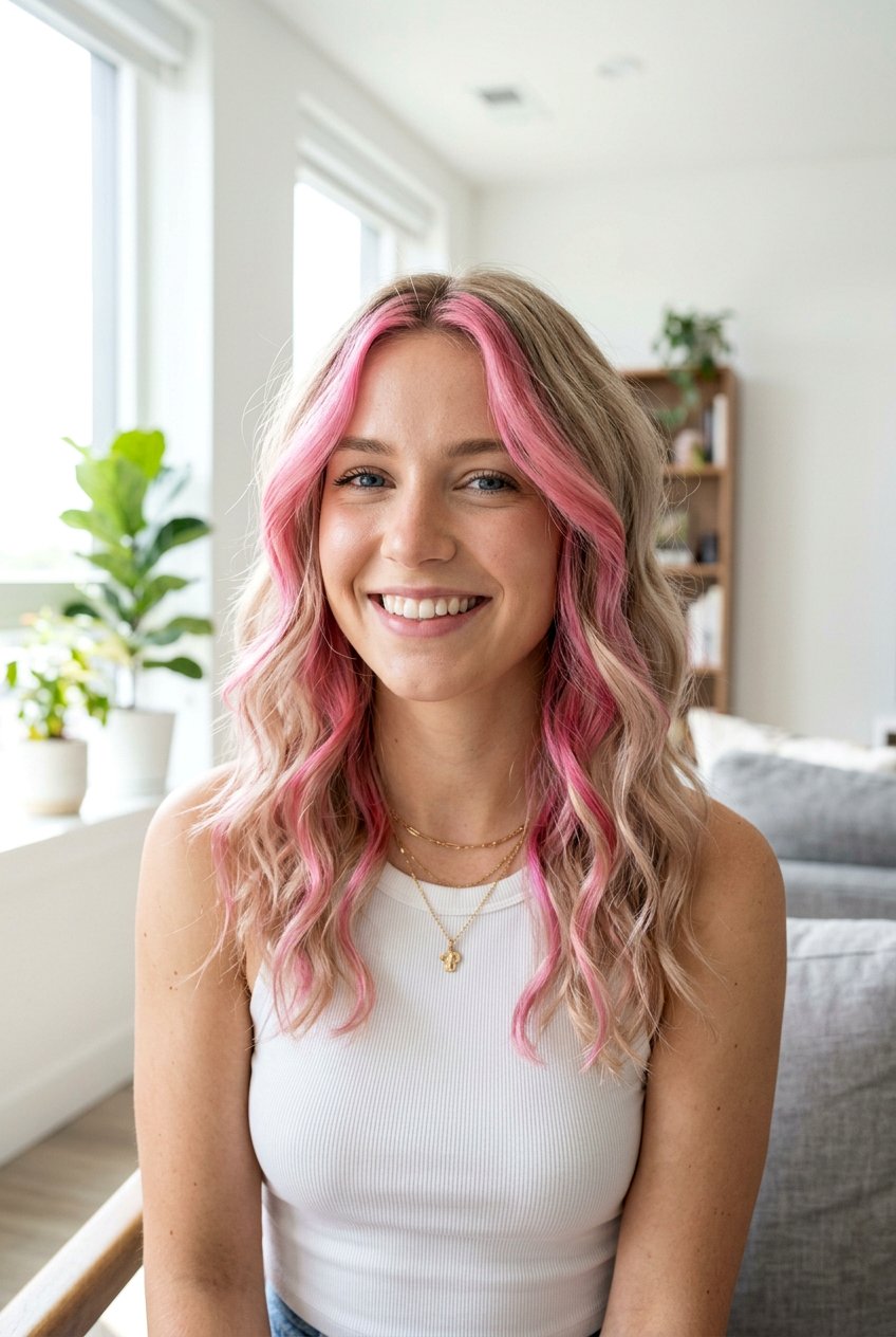 Chunky Pink Highlights Blonde Hair - 20 chunky highlights hair - 20 chunky highlights hair
