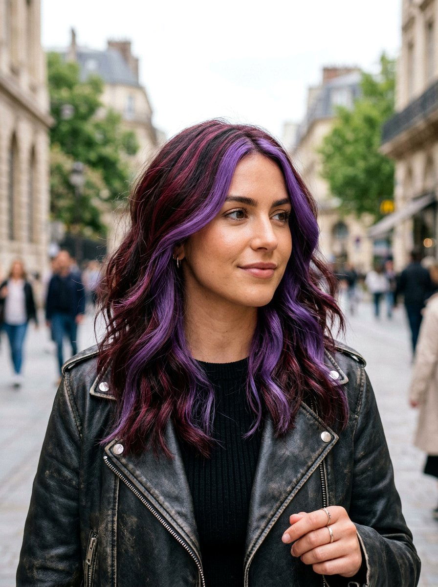 Chunky Plum Burgundy Highlights Dark Brown Hair - 20 plum burgundy highlights on dark hair - 20 plum burgundy highlights on dark hair