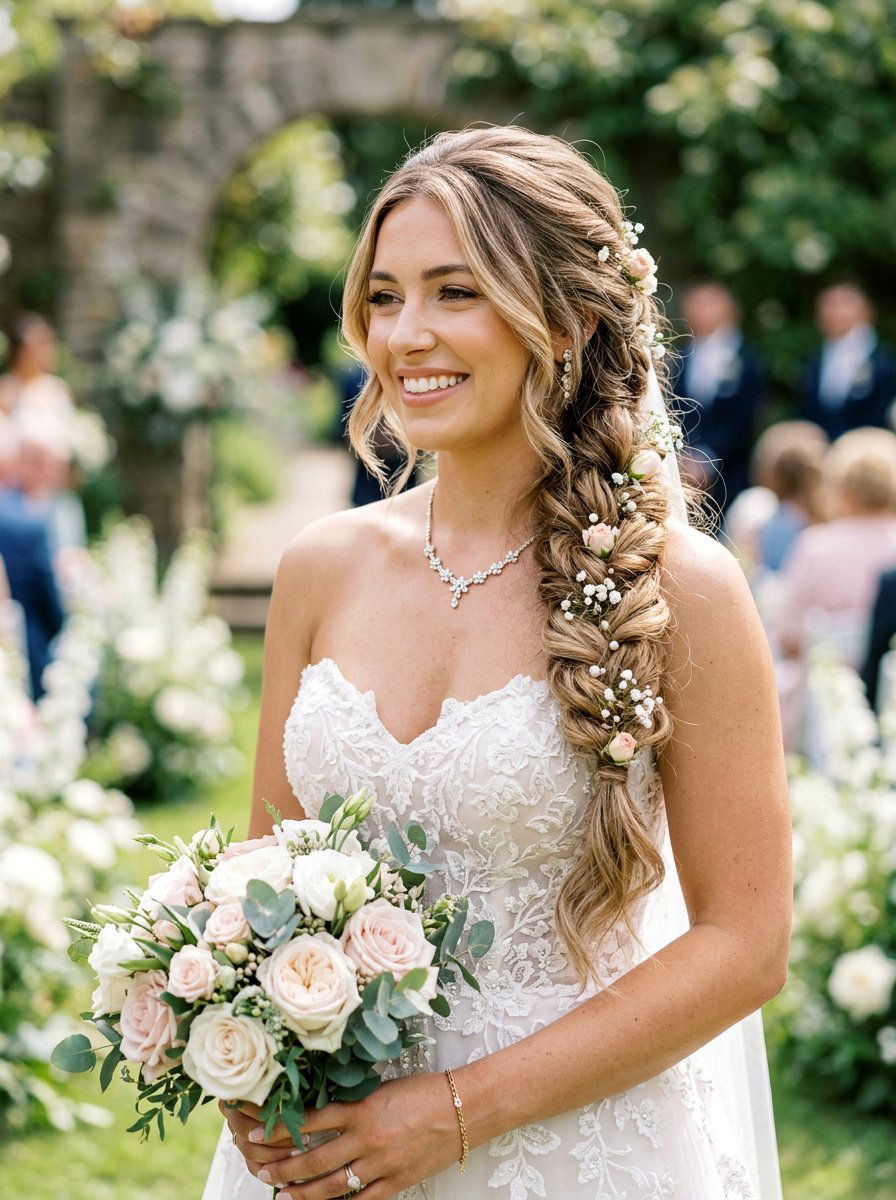 Chunky Side Braid Wedding - 20 wedding hairstyles with side braid - 20 wedding hairstyles with side braid