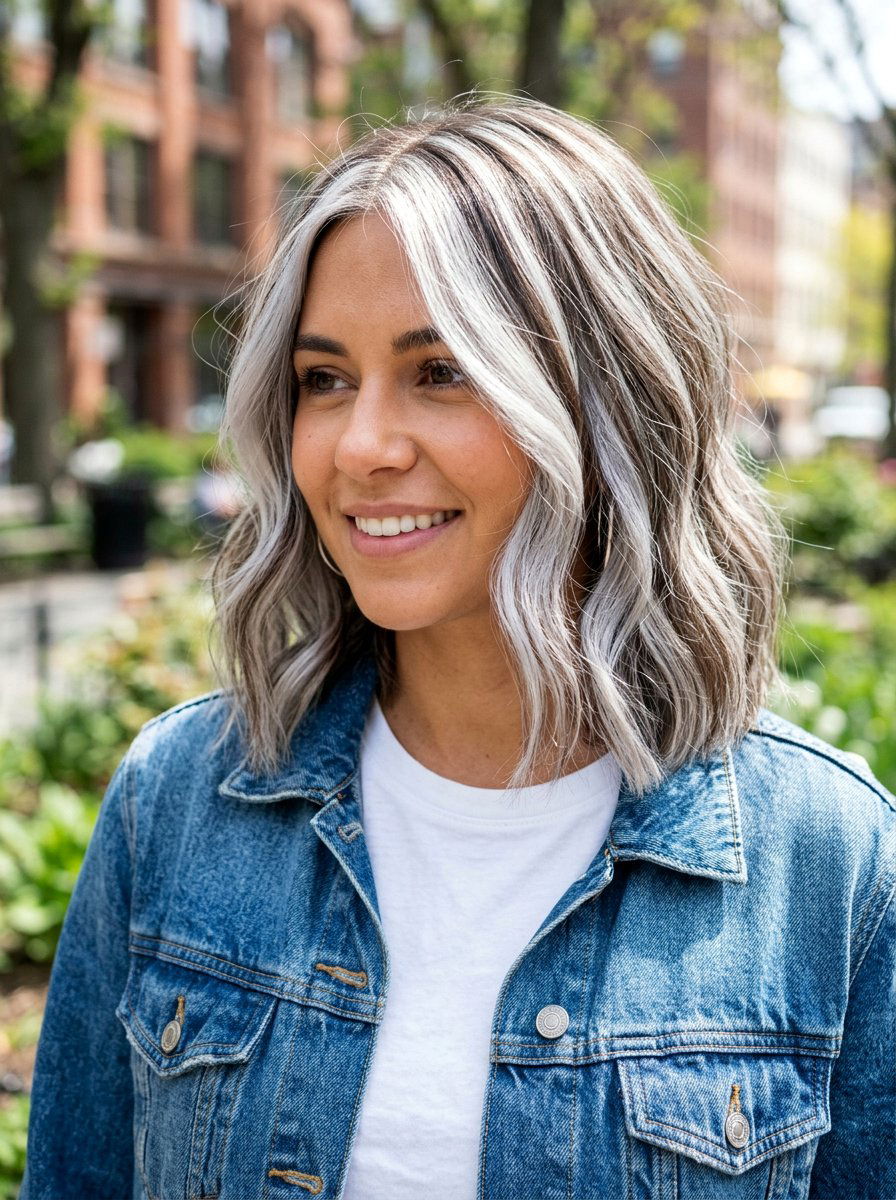 Chunky Silver Blonde Highlights - 20 silver blonde hair color for winter - 20 silver blonde hair color for winter