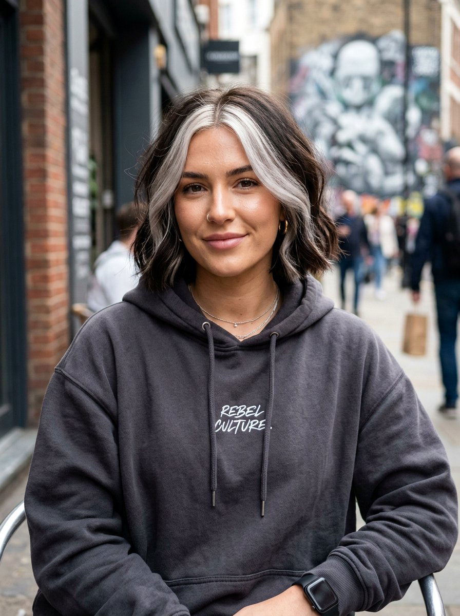 Chunky Silver Money Piece Brunette Bob - 20 silver money piece for brunette bob - 20 silver money piece for brunette bob