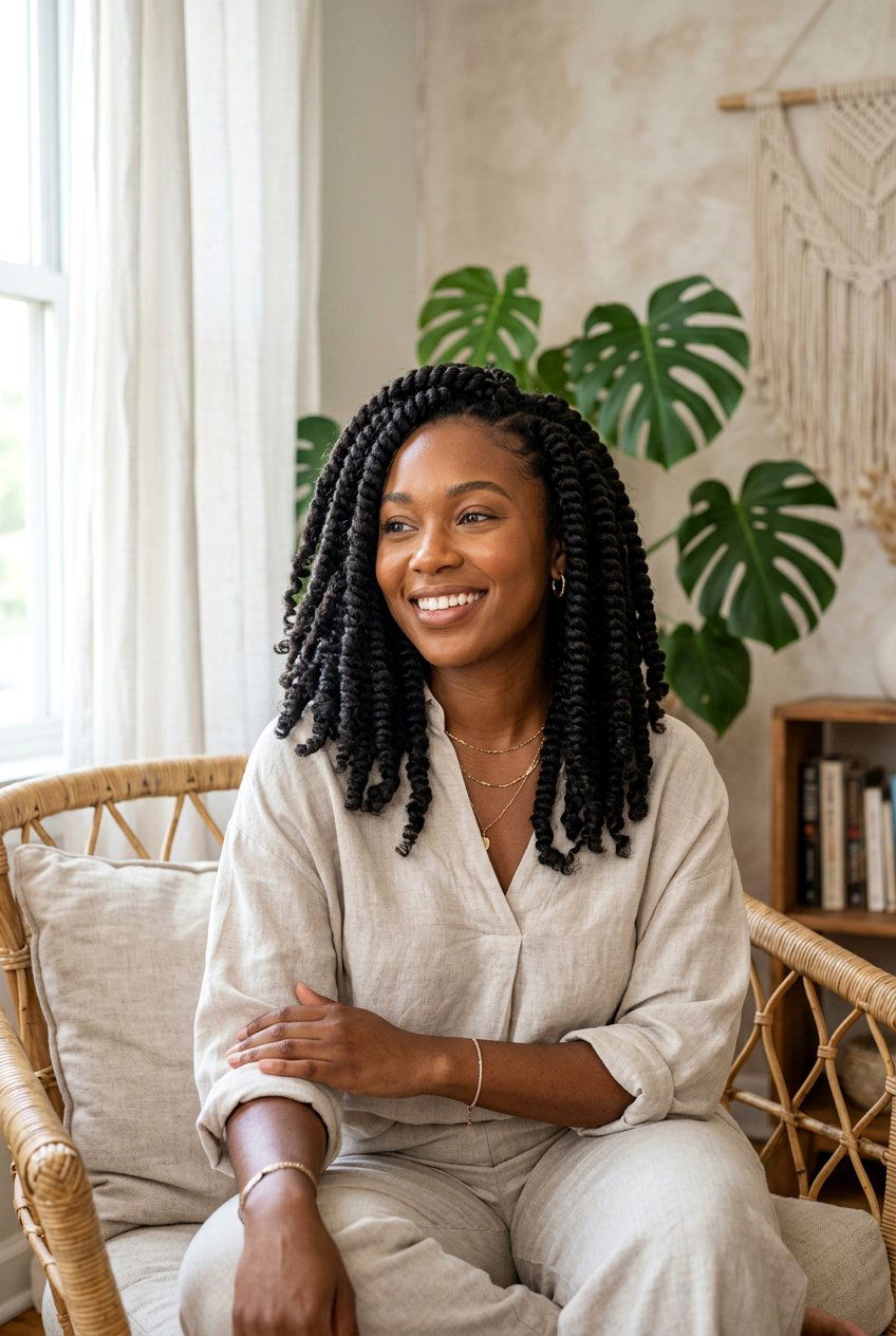 Chunky Spring Twists - 20 spring twists shoulder length styles - 20 spring twists shoulder length styles