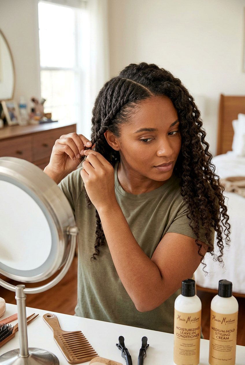 Chunky Twist Out on Long Natural Hair - 20 twist out on long natural hair - 20 twist out on long natural hair