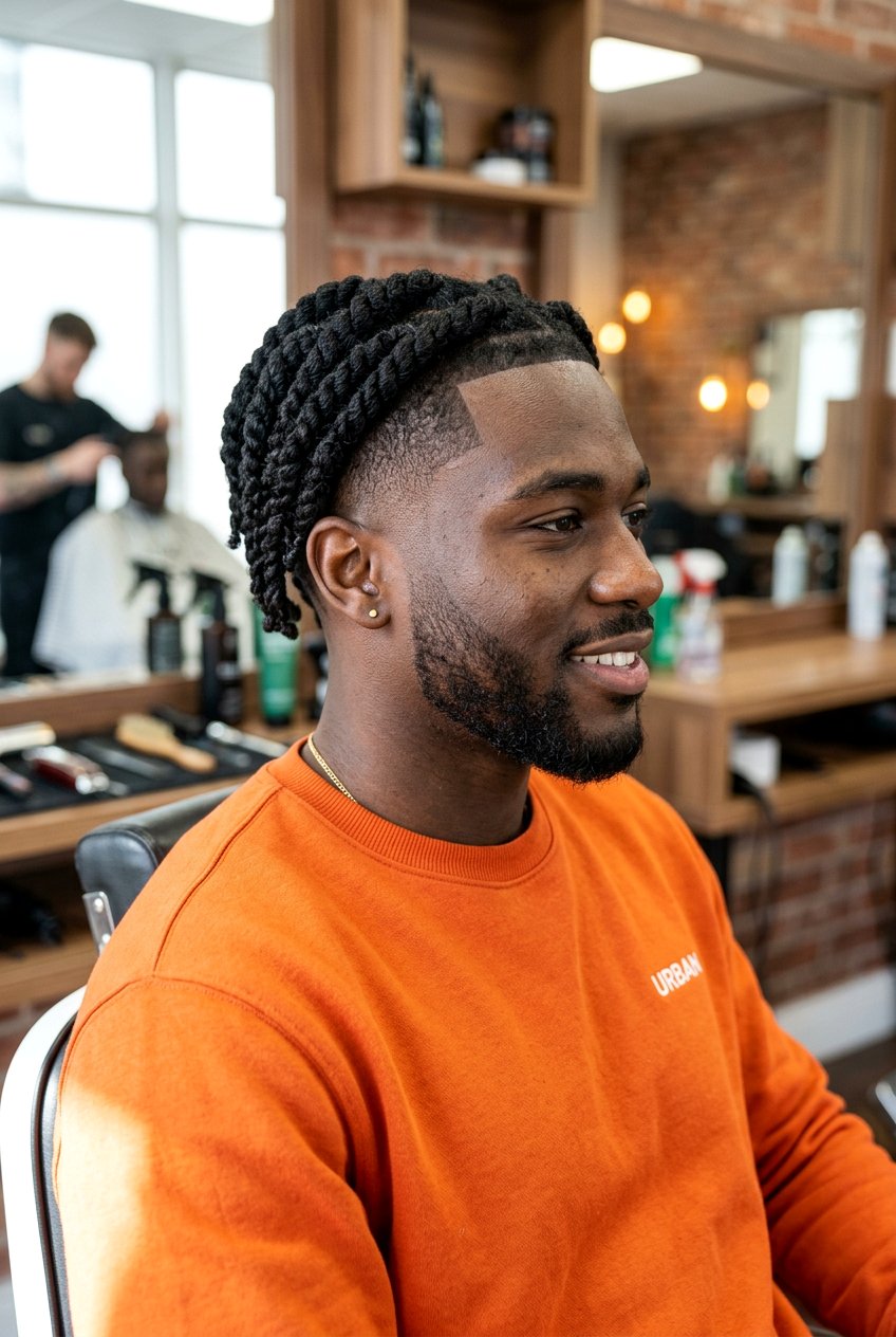 Chunky Twists Drop Taper Fade - 20 twists with taper fade for black men - 20 twists with taper fade for black men