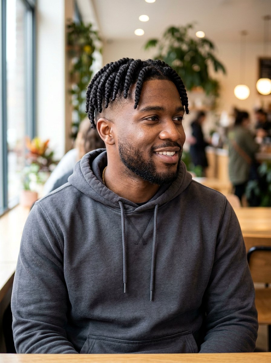 Chunky Twists With Taper Fade - 20 twists with taper fade men - 20 twists with taper fade men