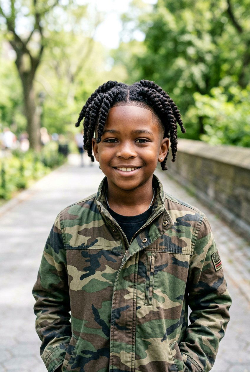 Chunky Twists with Low Taper - 20 boys twists with curly top - 20 boys twists with curly top