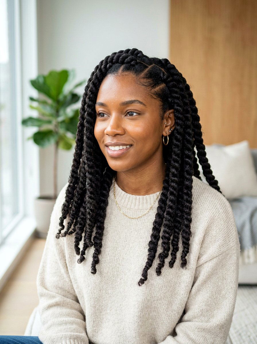Chunky Two Strand Twists - 20 two strand twists for black women - 20 two strand twists for black women