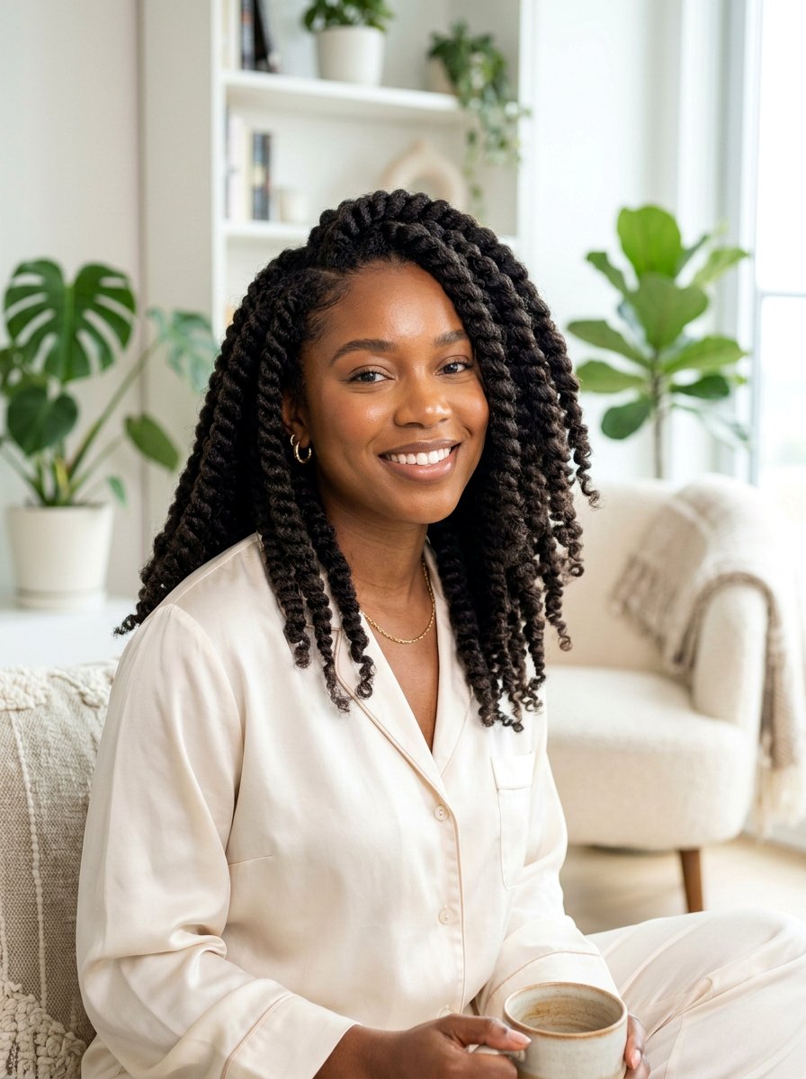 Chunky Two Strand Twists - 20 overnight twists for natural hair - 20 overnight twists for natural hair