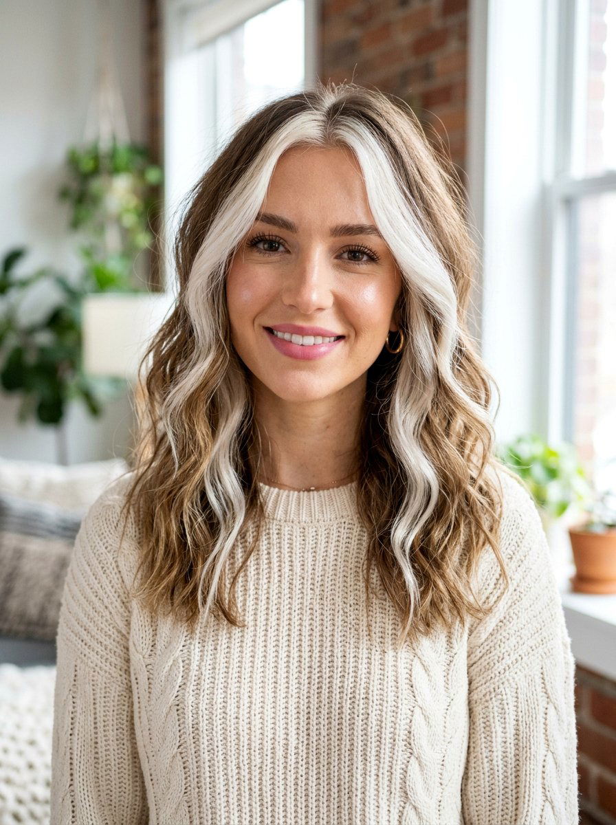 Chunky White Blonde Money Piece Highlights - 20 white blonde money piece hair - 20 white blonde money piece hair